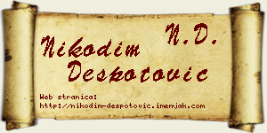 Nikodim Despotović vizit kartica